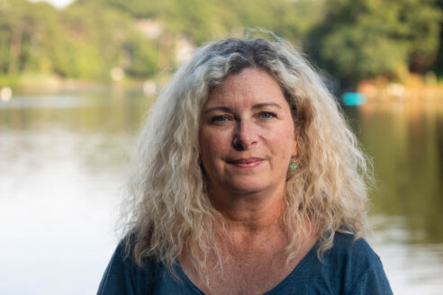 Kristin Saunders stands for a portrait at Amos Garrett Waterfront Park overlooking Spa Creek in Annapolis.